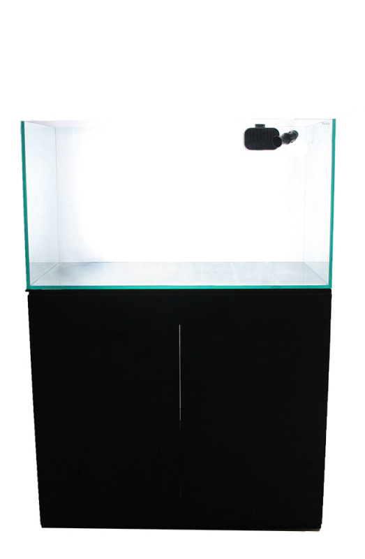 Meerwasser Komplettset Gran Cubic Weißglas 92x50 cm Schwarz